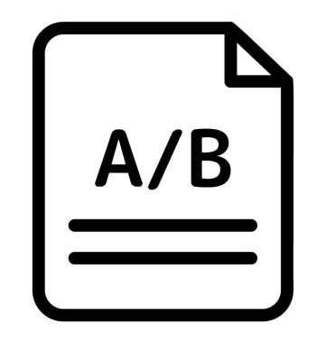 A / b testi simgesi satır vektörde