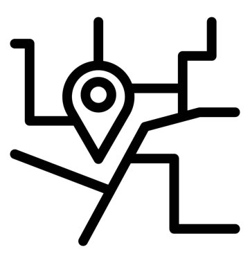 Çizgi vektör harita konumu simgesi