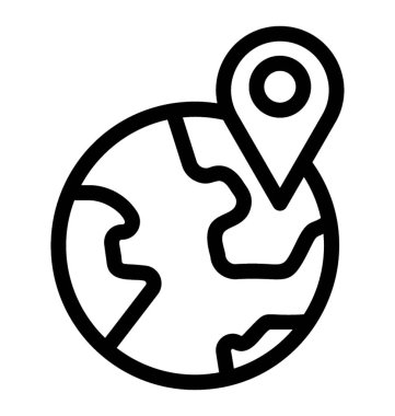 Küresel konum simgesi çizgi vektör