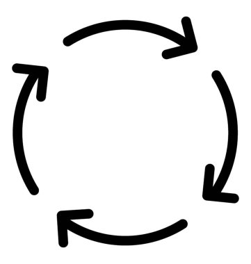 Geri dönüşü olmayan okları simge çizgi vektör