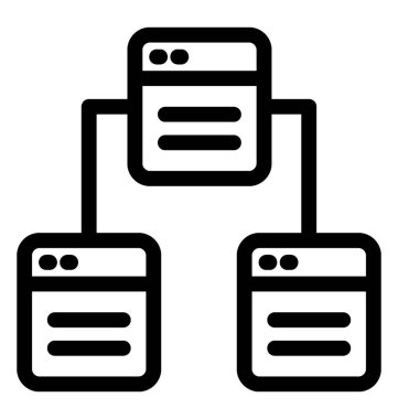 Web hosting çizgi vektör simgesi