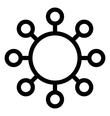 Çizgi vecto içindeki ağ simgesini