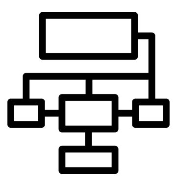 İş hiyerarşisi simgesi çizgi vektör