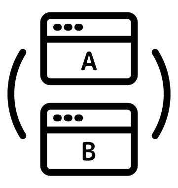 A / b testi simgesi satır vektörde