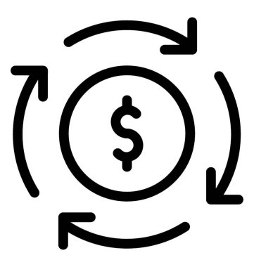 Para akışı simgesi çizgi vektör 