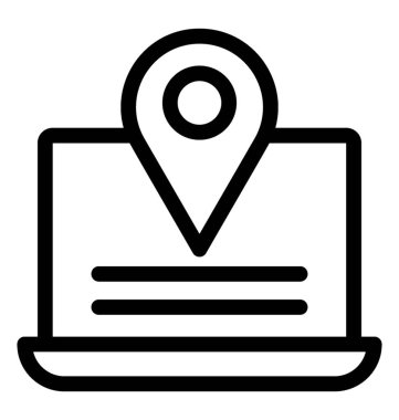 Online konum simgesi çizgi vektör