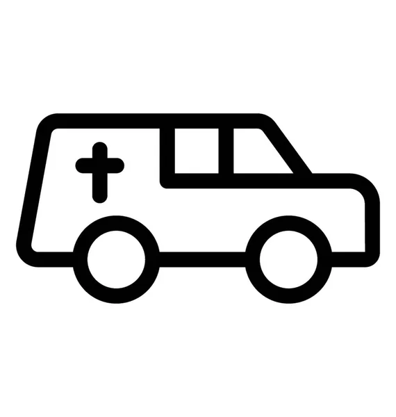 Krankenwagen Symbol Linienvektor — Stockvektor
