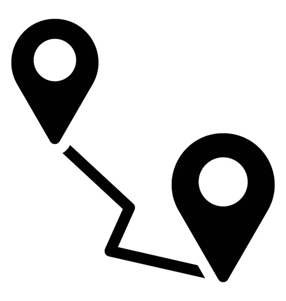 Vettore Solido Dell Icona Navigazione Della Mappa — Vettoriale Stock