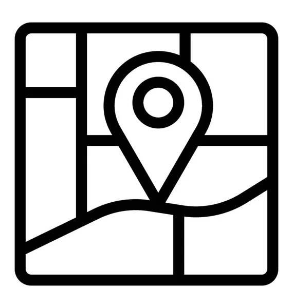 Vecteur Ligne Carte Icône Navigation — Image vectorielle