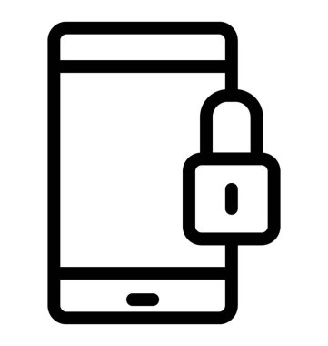 Telefon güvenlik simgesi çizgi vektör 