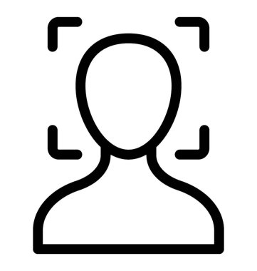 Yüz tanıma simgesini çizgi vektör 