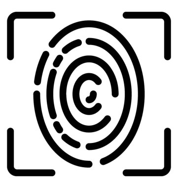 Çizgi vektör başparmak tarama simgesi 