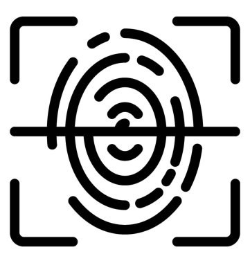 Çizgi vektör başparmak tarama simgesi 