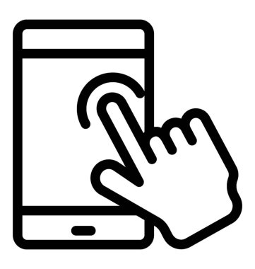 Dokunmatik ekran simgesini çizgi vektör 