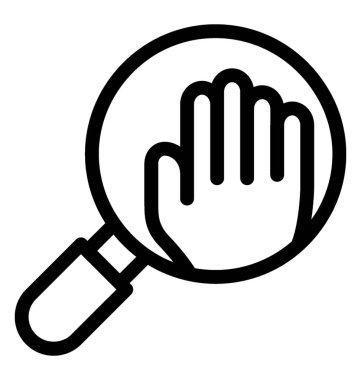 El simgesi çizgi vektör tarama 