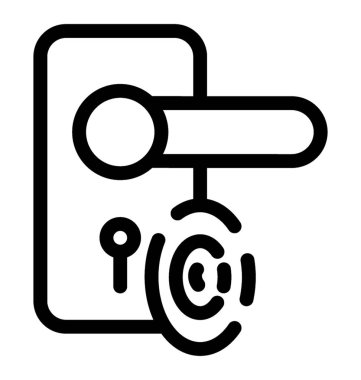 Kapı güvenlik simgesi çizgi vektör 