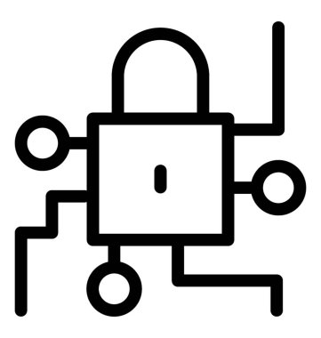 Şifreleme simgesini çizgi vektör