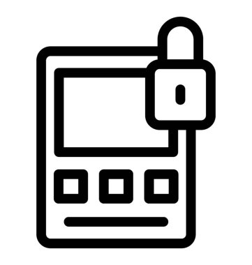 Telefon kilit simgesi çizgi vektör 