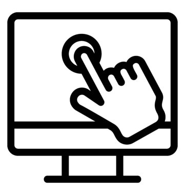 Dokunmatik ekran simgesini çizgi vektör 