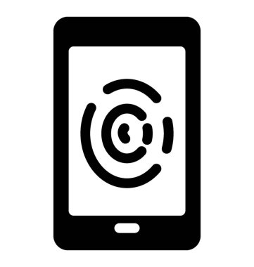 Parmak izi sensörü simgesi simge vektör