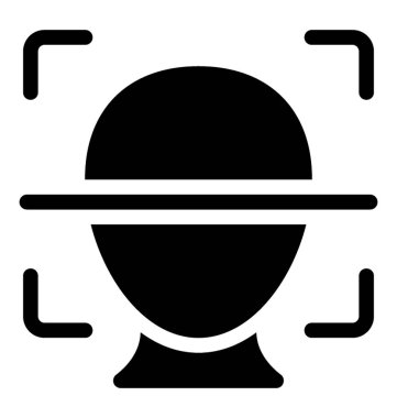 Yüz tanıma simgesini simge vektör