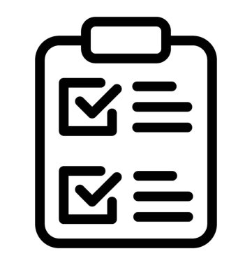 Denetim listesi kutsal kişilerin resmi içinde çizgi vektör tasarımı.