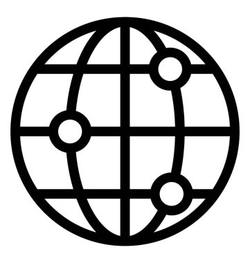 Çizgi vektör içindeki küresel ağ simgesini 