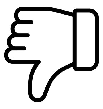 Başparmak aşağı simge vektör 