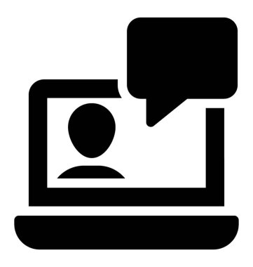 Sohbet simgesi, glif vektör tasarımı.