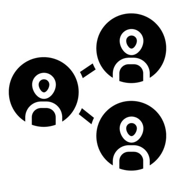 Paylaşım ağ simge vektör katı tasarım 