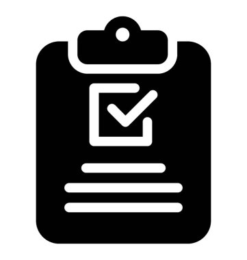 Katı vektör tasarımında denetim listesi simgesi.