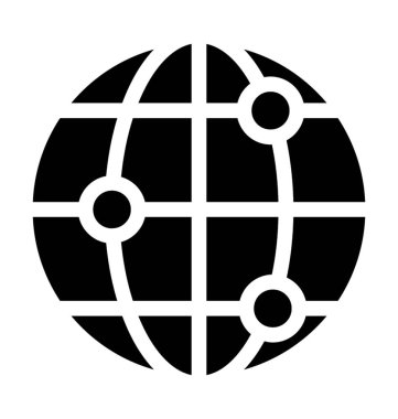 Katı vektör içindeki küresel ağ simgesini 