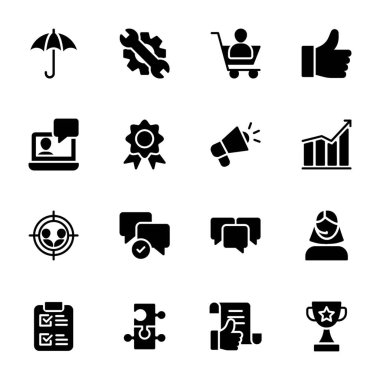 Bu glif müşteri, ilişki, yönetim simgeler kümesidir. Toplam 16 simgeler paketi oluşur. Set kapsayan geniş bir kuruluş ve yönetimi yapan tüzel kişilik öğeleri paketleri öne ilgili. 