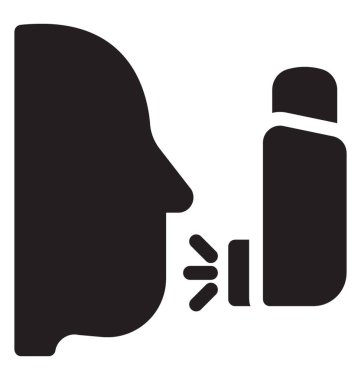 Astım ilacı simgesi simge vektör 