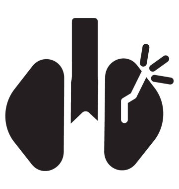 Akciğer kanseri simgesi simge vektör 