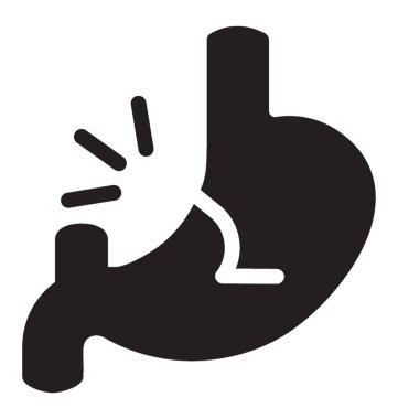 Mide bozukluğu simgesi simge vektör 