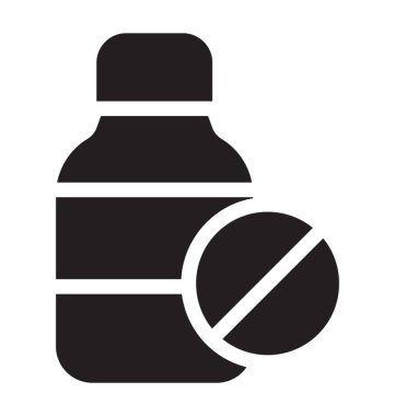 Hapları glif vektör simge kavanoz 