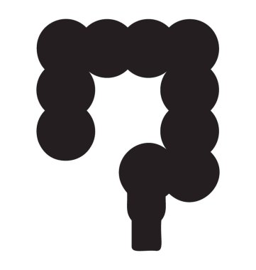 Glif vektör bağırsak simgesi 