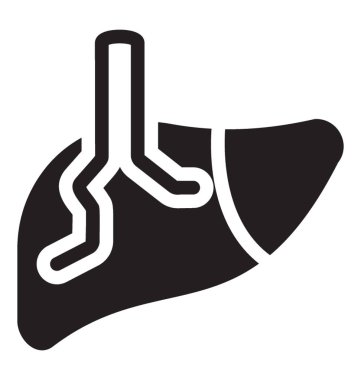 Glif vektör karaciğer simgesi 