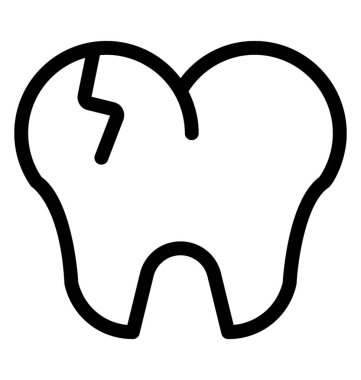 Diş bozukluğu simgesi çizgi vektör 