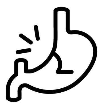 Mide bozukluğu simgesi çizgi vektör 