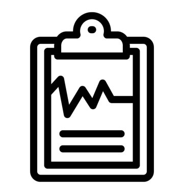 EKG rapor simgesi çizgi vektör 