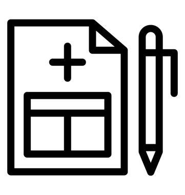 Reçete simgesi çizgi vektör 