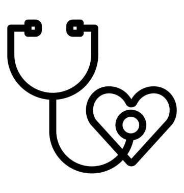 Kalp muayenesi simgesi çizgi vektör 