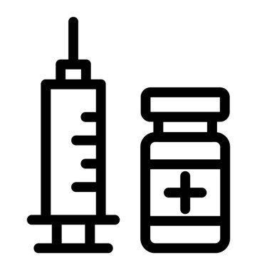 Enjeksiyon simgesi çizgi vektör 