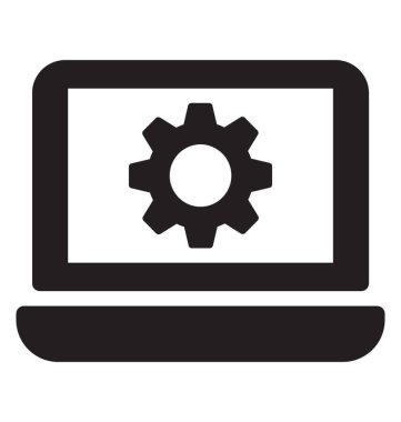 Dizüstü bilgisayar ayarı simgesi simge vektör 