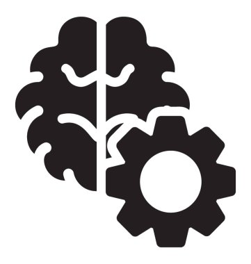 Glif vektör yaratıcı düşünme simgesi 