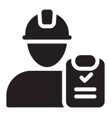 Engineer  icon in glyph vector  clipart