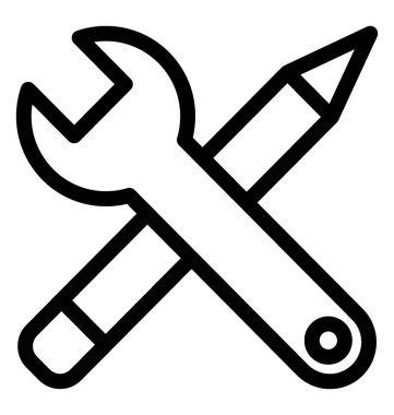 Mekanik araç simgesini çizgi vektör 