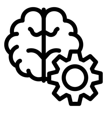 Çizgi vektör yaratıcı düşünme simgesi 